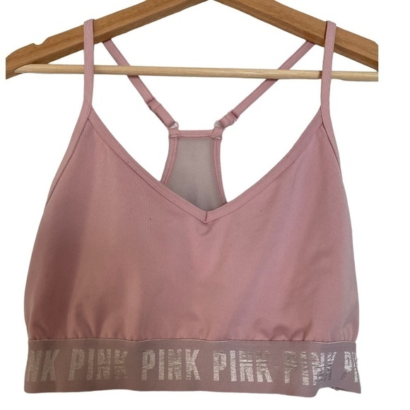 PINK SOFT STRETCHY SPORTS BRA - Picture 1 of 3